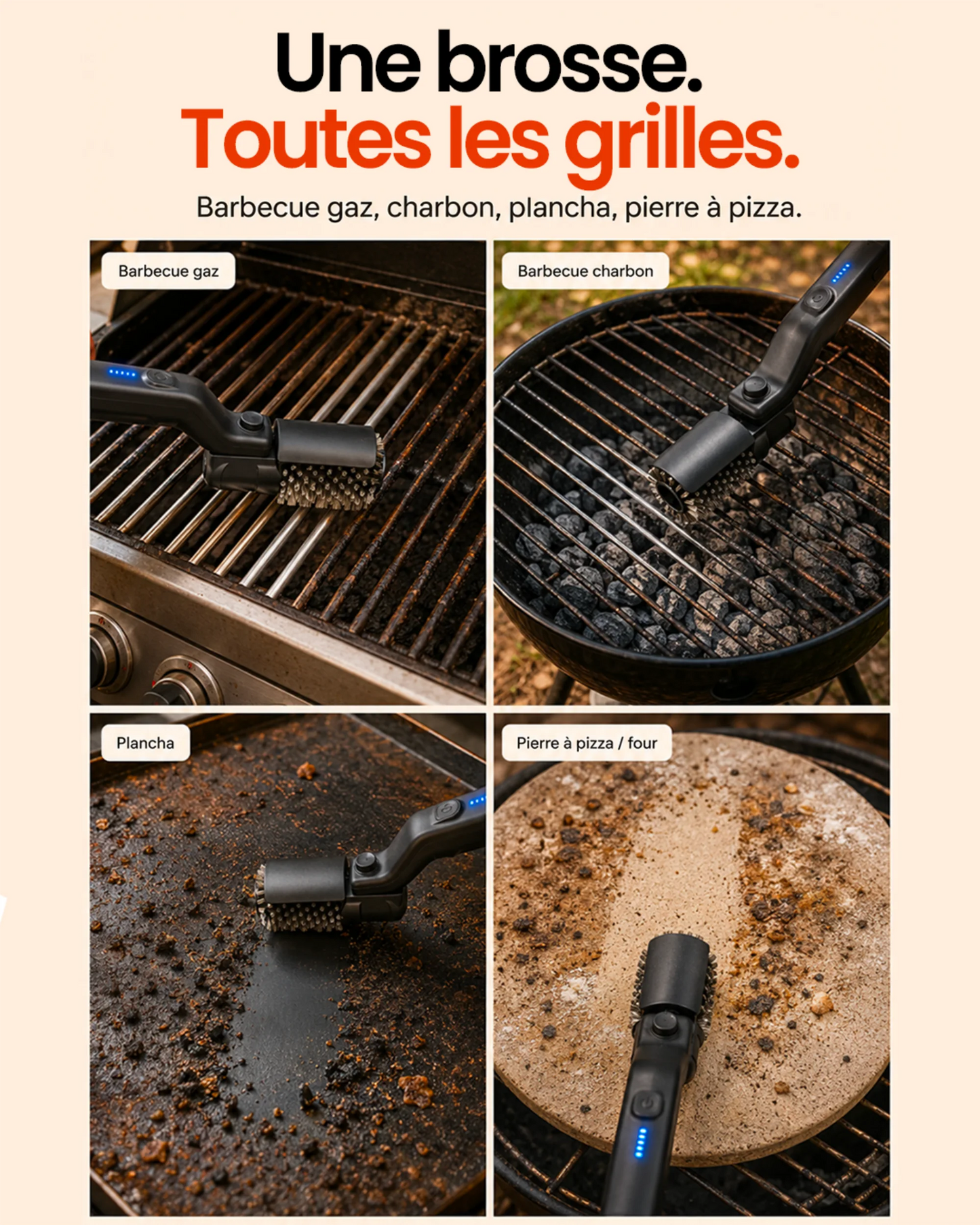GRILLEO™ — La Brosse qui Efface la Corvée